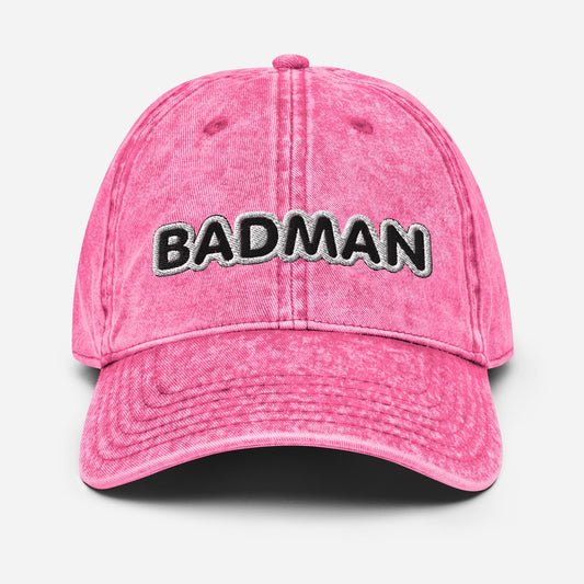 "Badman" Embroidered Vintage Cotton Twill Cap